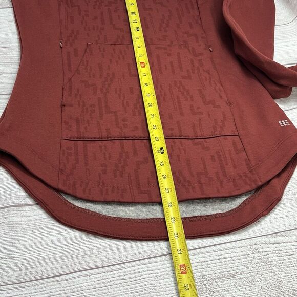 Title Nine Sweater Sz M Most Wanted Happy Trails Zip‎ Pockets Thumb Red Pullover - Picture 7 of 7